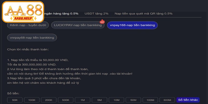 Chia sẻ các bước nạp tiền AA88 nhanh, an toàn